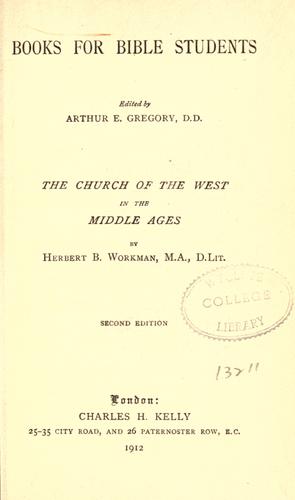 Cover for church of the West in the Middle Ages
