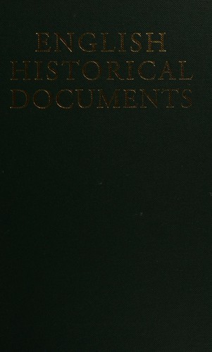 Cover for English Historical Documents.