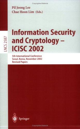 Cover for Information Security and Cryptology - ICISC 2002