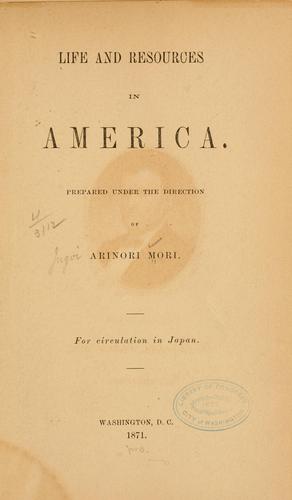 Cover for Life and resources in America.