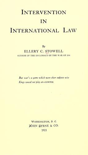 Cover for Intervention in international law