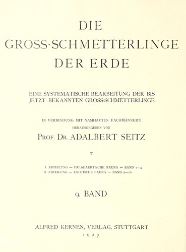 Cover for Die Grossschmetterlinge des Indo-australischen Faunengebietes