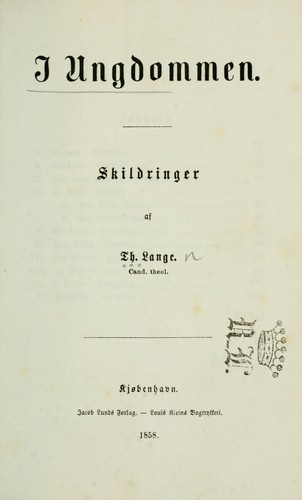 Cover for I Ungdommen