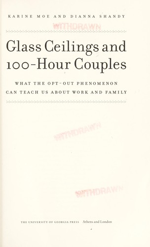 Cover for Glass ceilings and 100-hour couples
