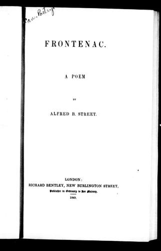 Cover for Frontenac