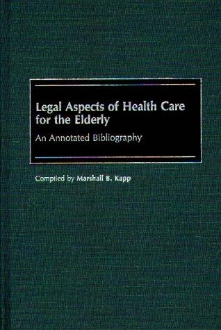 Cover for Legal aspects of health care for the elderly