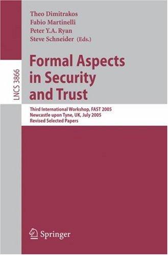 Cover for Formal Aspects in Security and Trust