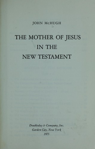 Cover for The mother of Jesus in the New Testament