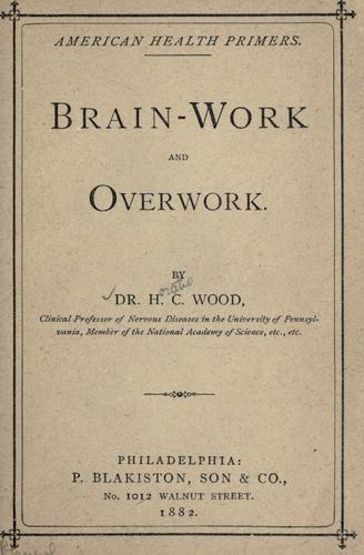 Cover for Brain-work and overwork