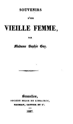 Cover for Souvenirs d'une vieille femme