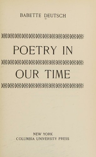 Cover for Poetry in Our Time