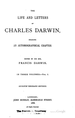 Cover for The Life and Letters of Charles Darwin: Including an Autobiographical Chapter