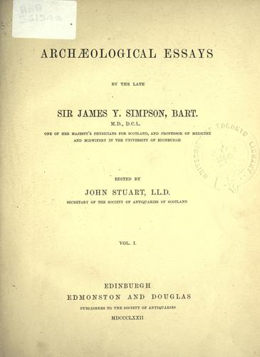 Cover for Archaeological essays ....