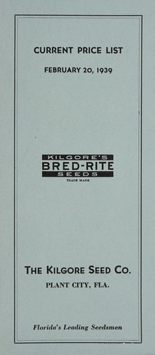 Cover for Current price list, February 20, 1939