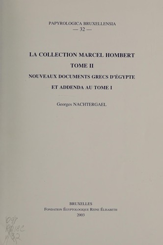 Cover for La collection Marcel Hombert