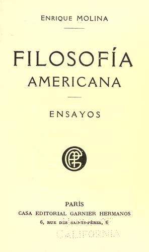 Cover for Filosofía americana