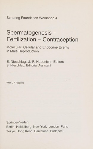 Cover for Spermatogenesis--fertilization--contraception