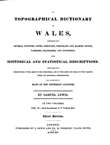 Cover for A Topographical Dictionary of Wales: Comprising the Several Counties, Cities ...
