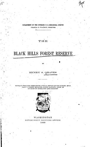 Cover for The Black Hills Forest Reserve