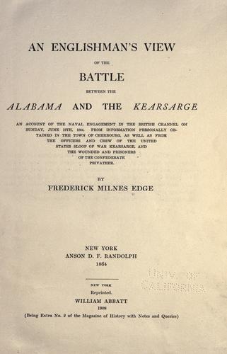 Cover for An Englishman's view of the battle between the Alabama and the Kearsarge