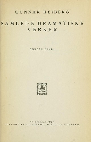 Cover for Samlede dramatiske verker