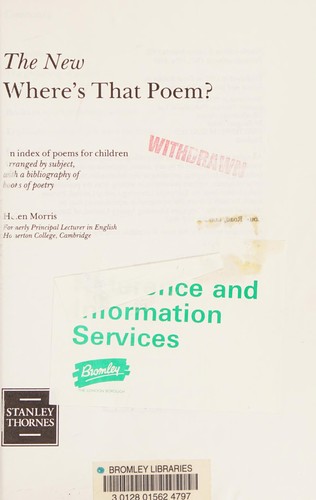 Cover for The new where's that poem?