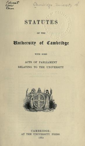 Cover for Statutes and ordinances of the University of Cambridge