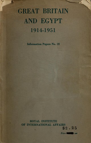 Cover for Great Britain and Egypt, 1914-1951.