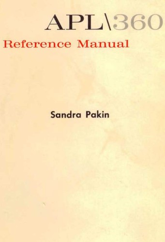 Cover for APL/360 reference manual