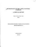 Cover for Archaeology of the Lapita cultural complex
