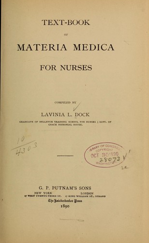 Cover for Text-book of materia medica for nurses