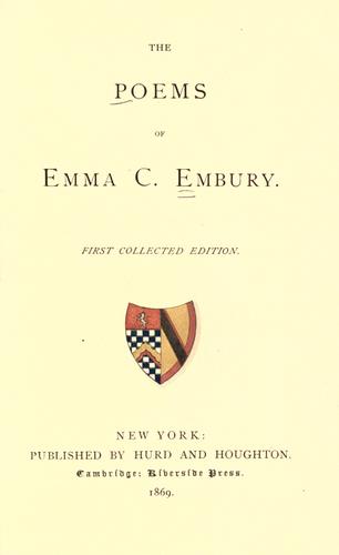 Cover for The poems of Emma C. Embury