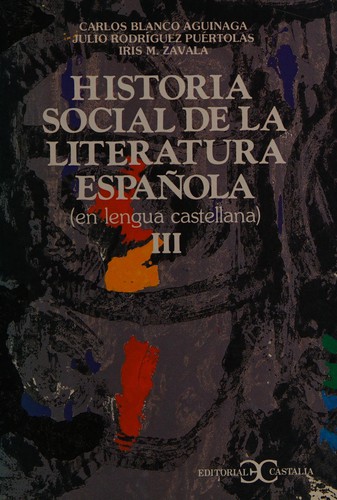 Cover for Historia Social de La Literatura Espanola II
