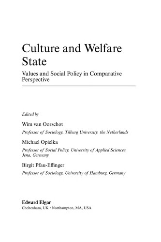 Cover for Culture and welfare state