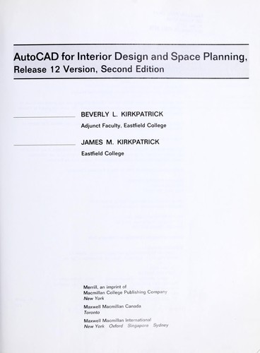 Cover for AutoCAD for interior design and space planning