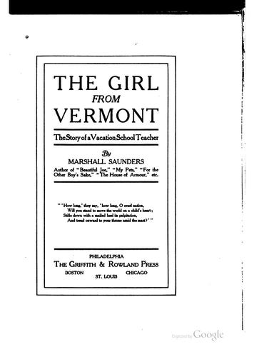 Cover for The girl from Vermont