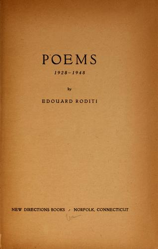 Cover for Poems, 1928-1948