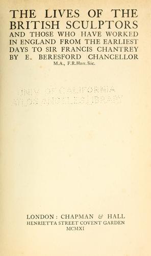Cover for The lives of the British sculptors