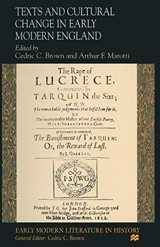 Cover for Texts and Cultural Change in Early Modern England