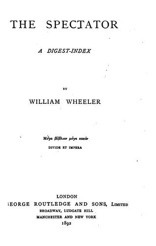Cover for The spectator