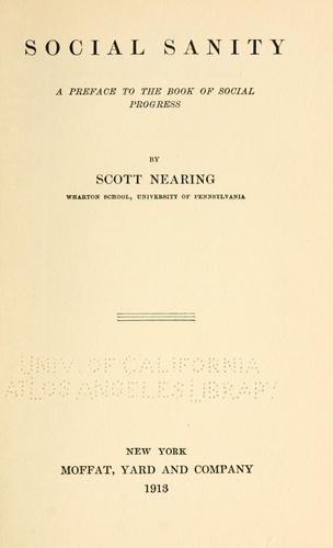 Cover for Social sanity