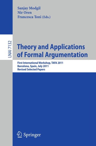 Cover for Theorie and Applications of Formal Argumentation