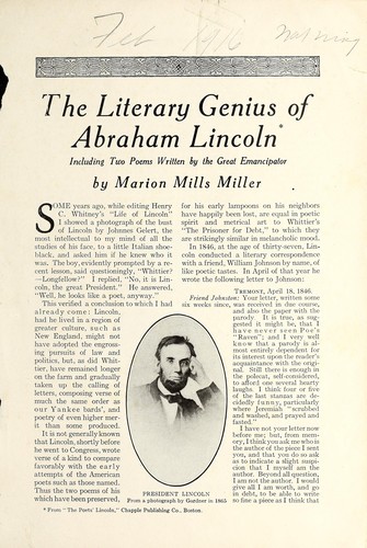 Cover for The literary genius of Abraham Lincoln
