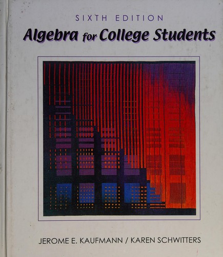 Cover for Algebra for college students