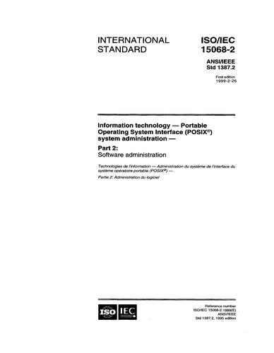 Cover for Iso/Iec 15068-2: Information Technology-Portable Operating System Interface (Posix) System Administration 
