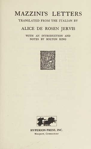 Cover for Mazzini's letters