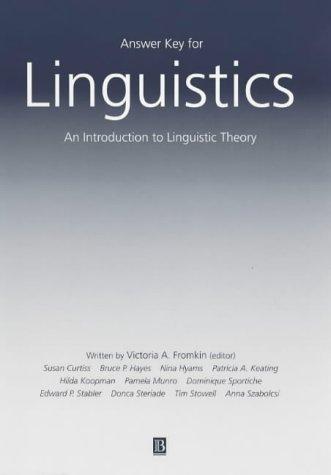 Cover for Linguistics Answer Key