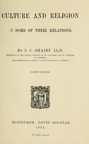 Cover for Culture and religion in some of their relations.