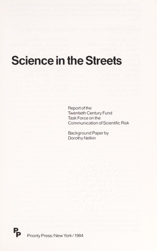 Cover for Science in the Streets