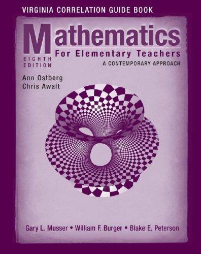 Cover for Mathematics for Elementary Teachers, Virginia Correlation Guide Book